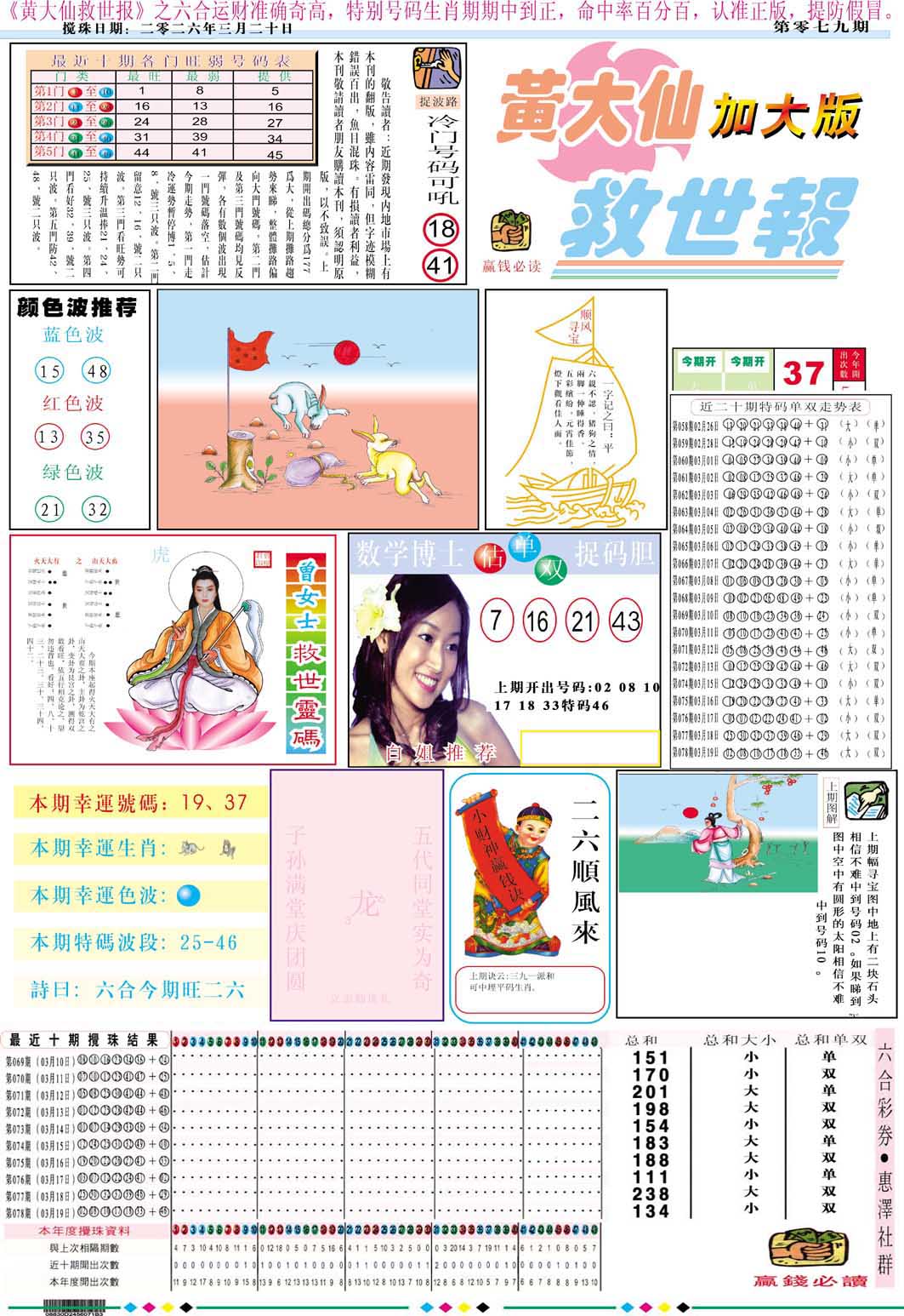 079期黄大仙救世A加大版[图]